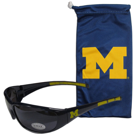 Michigan Wolverines Sunglass and Bag Set
