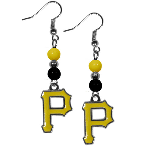Pittsburgh Pirates Fan Bead Dangle Earrings