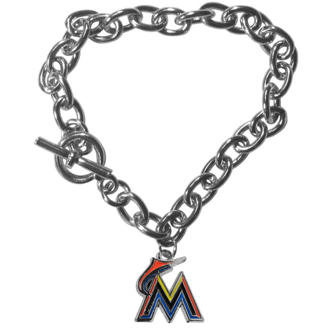 Miami Marlins Charm Chain Bracelet