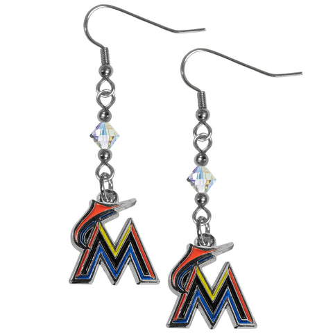 Miami Marlins Crystal Dangle Earrings