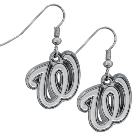 Washington Nationals Chrome Dangle Earrings