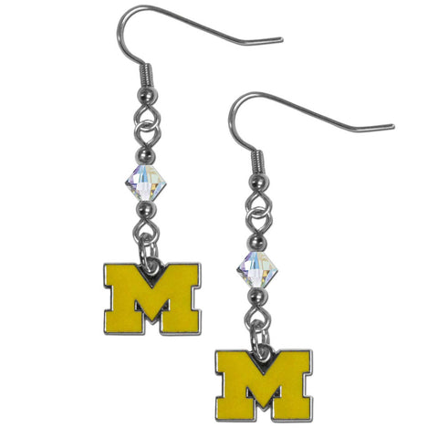 Michigan Wolverines Crystal Dangle Earrings