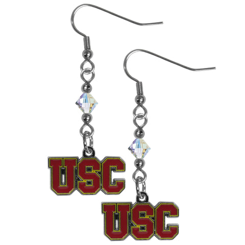 USC Trojans Crystal Dangle Earrings