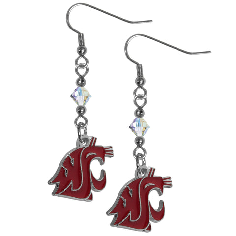 Washington St. Cougars Crystal Dangle Earrings