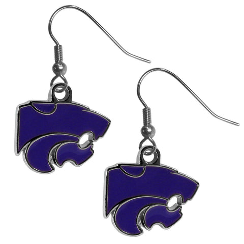 Kansas St. Wildcats Chrome Dangle Earrings