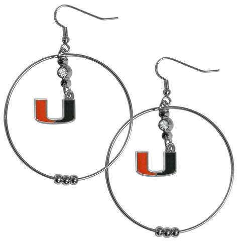 Miami Hurricanes 2 Inch Hoop Earrings