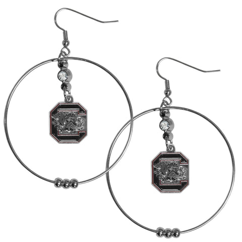 S. Carolina Gamecocks 2 Inch Hoop Earrings