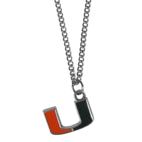 Miami Hurricanes Chain Necklace with Small Charm