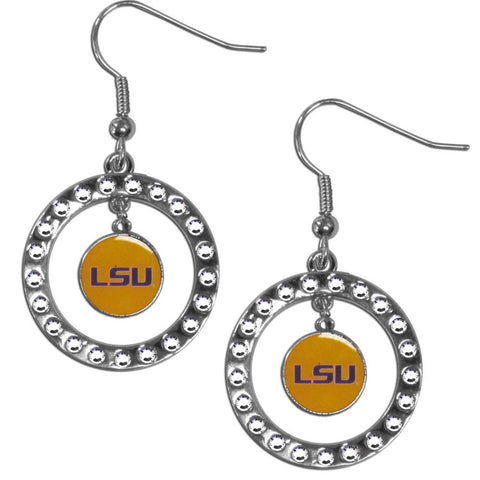 LSU Tigers Rhinestone Hoop Earrings