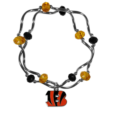 Cincinnati Bengals Crystal Bead Bracelet