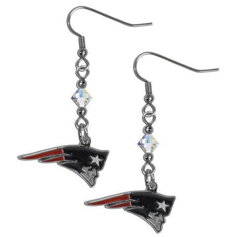 New England Patriots Crystal Dangle Earrings