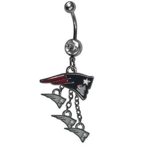 New England Patriots Dangle Charm Navel Ring