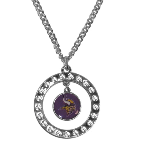 Minnesota Vikings Rhinestone Hoop Necklace