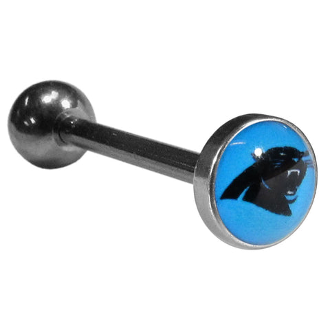 Carolina Panthers Inlaid Barbell Tongue Ring