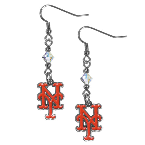New York Mets Crystal Dangle Earrings