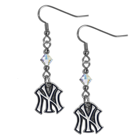 New York Yankees Crystal Dangle Earrings