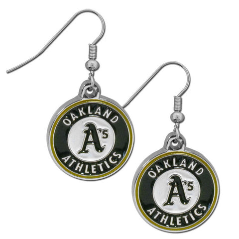 Oakland Athletics Chrome Dangle Earrings