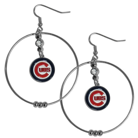 Chicago Cubs 2 Inch Hoop Earrings