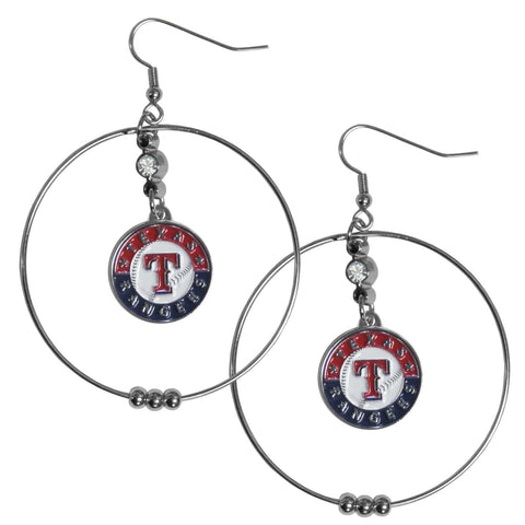 Texas Rangers 2 Inch Hoop Earrings