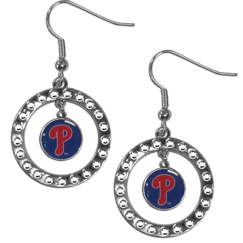 Philadelphia Phillies Rhinestone Hoop Earrings