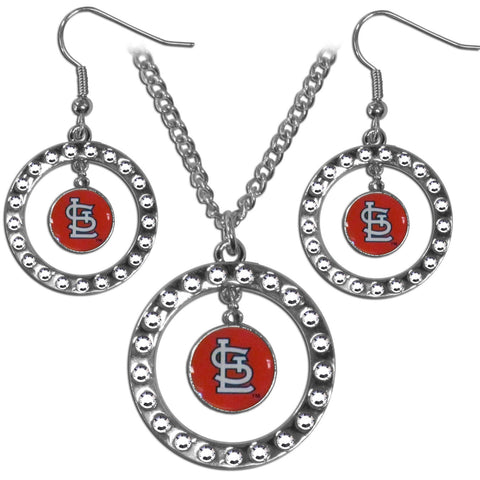 St. Louis Cardinals Rhinestone Hoop Jewelry Set