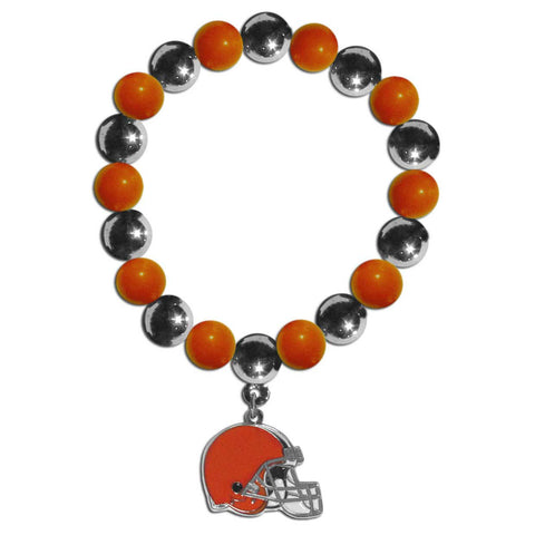Cleveland Browns Chrome Bead Bracelet