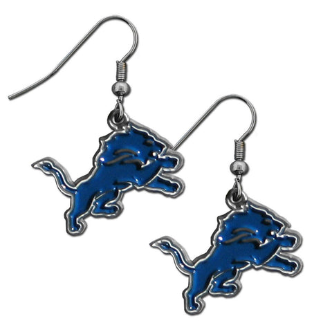 Detroit Lions Chrome Dangle Earrings