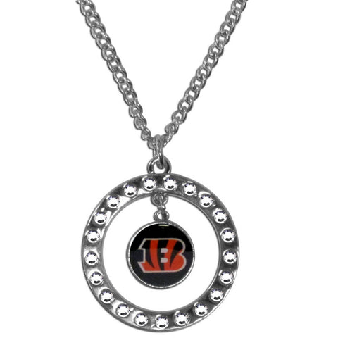 Cincinnati Bengals Rhinestone Hoop Necklace