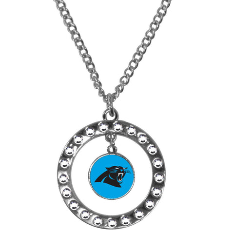 Carolina Panthers Rhinestone Hoop Necklace