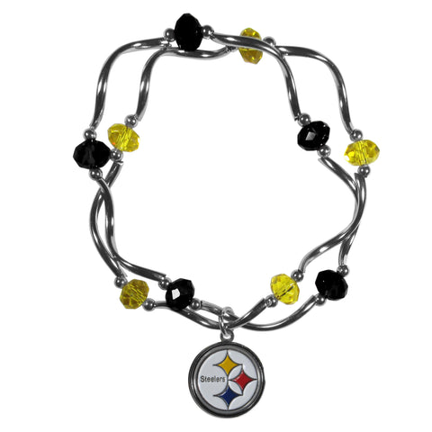 Pittsburgh Steelers Crystal Bead Bracelet
