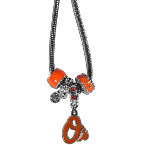 Baltimore Orioles Euro Bead Necklace