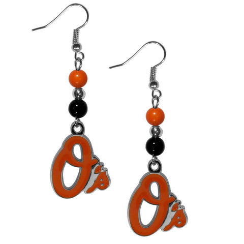 Baltimore Orioles Fan Bead Dangle Earrings