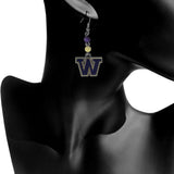Bead Dangle Earrings - Washington Huskies Fan Bead Dangle Earrings