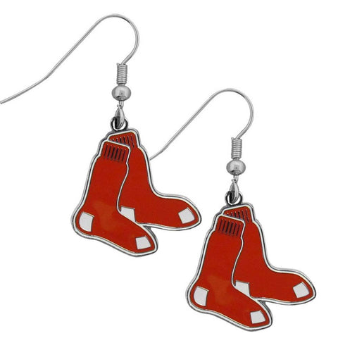 Boston Red Sox Chrome Dangle Earrings