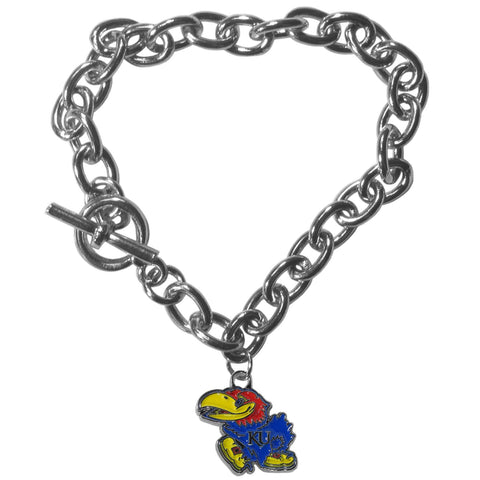 Charm Chain Bracelet - Kansas Jayhawks Charm Chain Bracelet