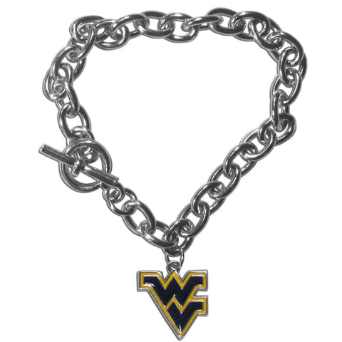 Charm Chain Bracelet - W. Virginia Mountaineers Charm Chain Bracelet