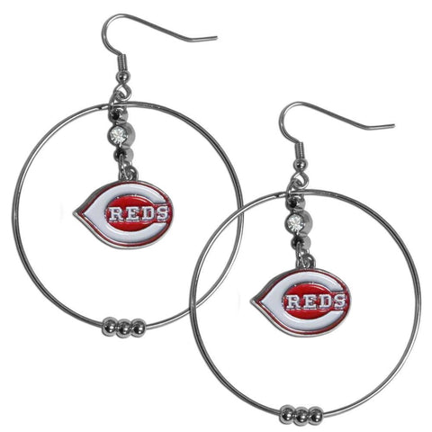 Cincinnati Reds 2 Inch Hoop Earrings