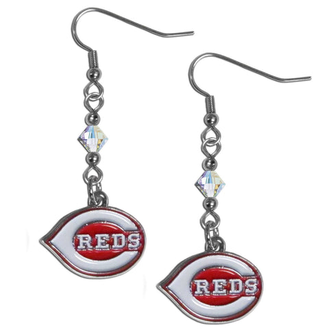 Cincinnati Reds Crystal Dangle Earrings