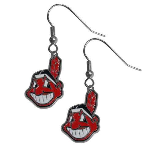 Cleveland Indians Chrome Dangle Earrings
