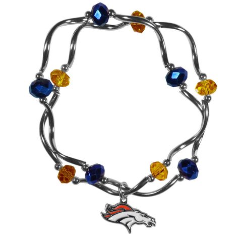 Denver Broncos Crystal Bead Bracelet