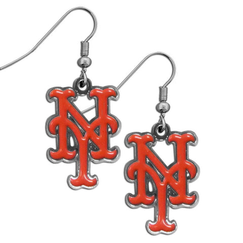New York Mets Chrome Dangle Earrings