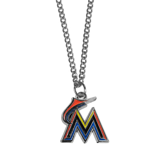Miami Marlins Chain Necklace with Small Charm