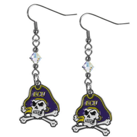East Carolina Pirates Crystal Dangle Earrings