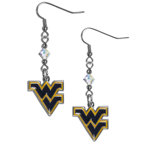 W. Virginia Mountaineers Crystal Dangle Earrings