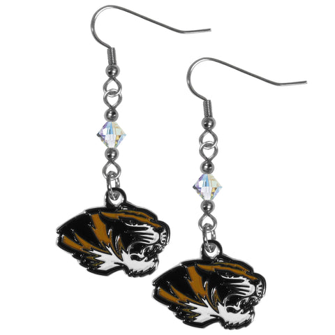 Missouri Tigers Crystal Dangle Earrings