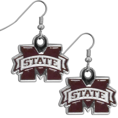 Mississippi St. Bulldogs Chrome Dangle Earrings