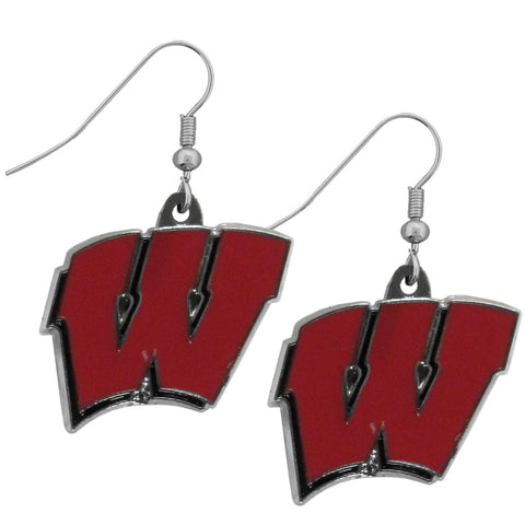 Wisconsin Badgers Chrome Dangle Earrings