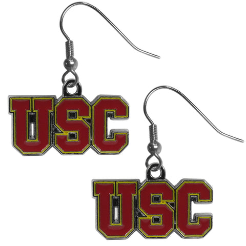 USC Trojans Chrome Dangle Earrings
