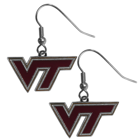 Virginia Tech Hokies Chrome Dangle Earrings