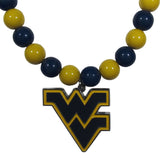 W. Virginia Mountaineers Fan Bead Necklace